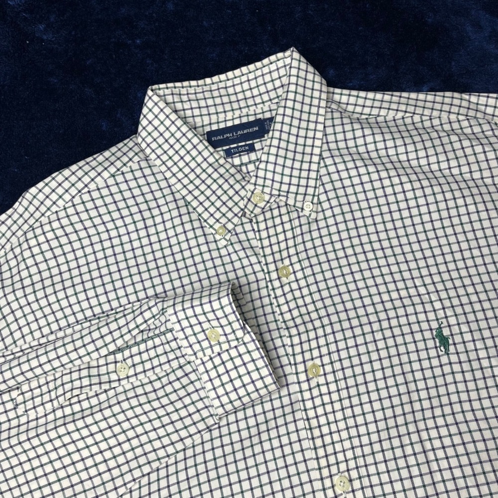 Ralph Lauren Golf Tilden Plaid Green Purple Button‎ Down Long Sleeve Shirt